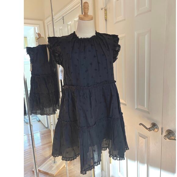 Aritzia Black Wilfred Nomad Babydoll Puff Sleeve Mini Dress
